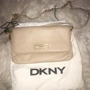 DKNY tan chain purse